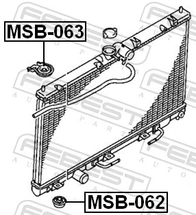 MSB063 Febest Coxim superior de fixação do radiador