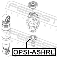 OPSIASHRL Febest Espaçador (anel de borracha) da mola traseira inferior