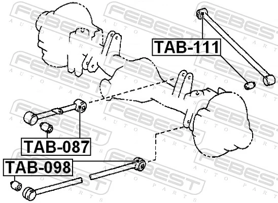 TAB111 Febest Bloco silencioso traseiro de braço oscilante transversal