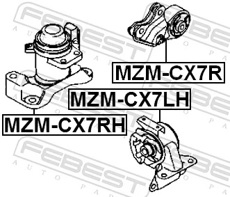 MZMCX7R Febest Coxim (suporte) traseiro de motor