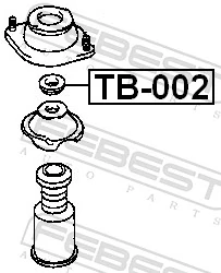 TB002 Febest Rolamento de suporte do amortecedor dianteiro