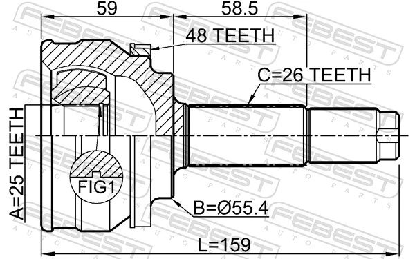 Junta homocinética externa dianteira para Chery Tiggo  T11
