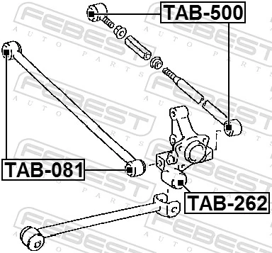 TAB500 Febest Bloco silencioso da barra Panhard (de suspensão traseira)