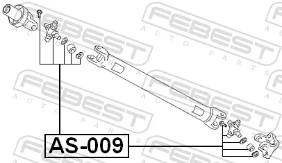 AS009 Febest Cruzeta da junta universal traseira