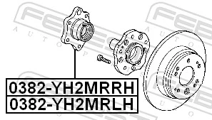 0382YH2MRRH Febest Rolamento de cubo traseiro