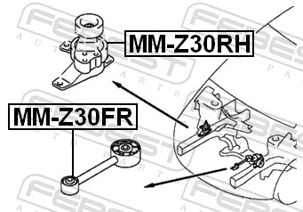 MMZ30RH Febest Coxim (suporte) direito de motor
