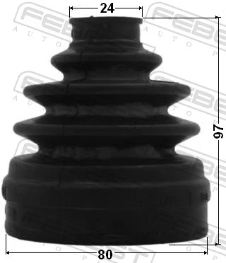 1215IX35RH Febest Bota de proteção interna de junta homocinética do semieixo dianteiro