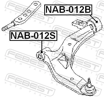Bloco silencioso dianteiro do braço oscilante inferior Nissan Almera TINO V10