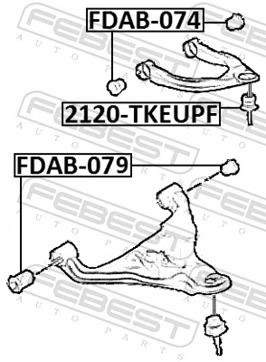 FDAB074 Febest Bloco silencioso dianteiro do braço oscilante superior