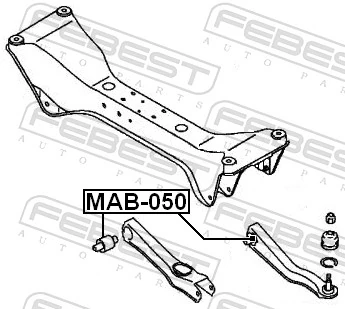 MAB050 Febest Bloco silencioso interno traseiro de braço oscilante transversal