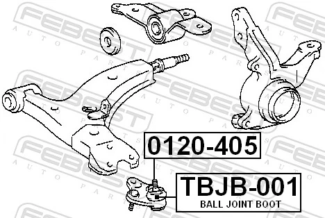 TBJB001 Febest Bota de proteção de suporte esférico inferior