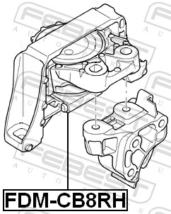 FDMCB8RH Febest Coxim (suporte) direito de motor