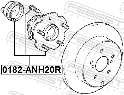 0182ANH20R Febest Cubo traseiro