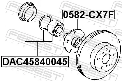 0582CX7F Febest Cubo dianteiro