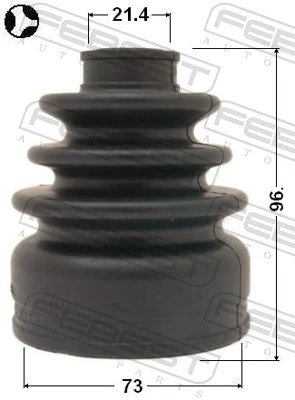 0215J1016 Febest Bota de proteção interna direita de junta homocinética do semieixo dianteiro