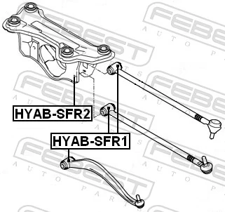 Bloco silencioso de viga traseira (de plataforma veicular) para Hyundai Santa Fe I SM