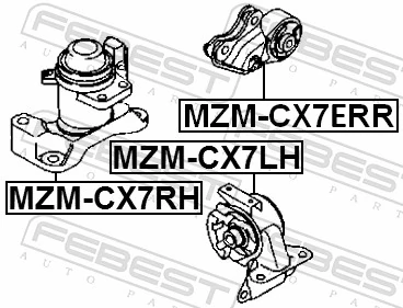MZMCX7ERR Febest Coxim (suporte) traseiro de motor