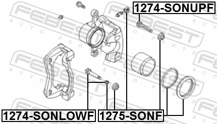 1275SONF Febest Kit de reparação de suporte do freio dianteiro