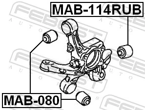 MAB114RUB Febest Bloco silencioso do pino de apoio traseiro
