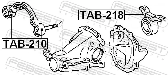 TAB218 Febest Consola (travessa) traseira de redutor traseiro