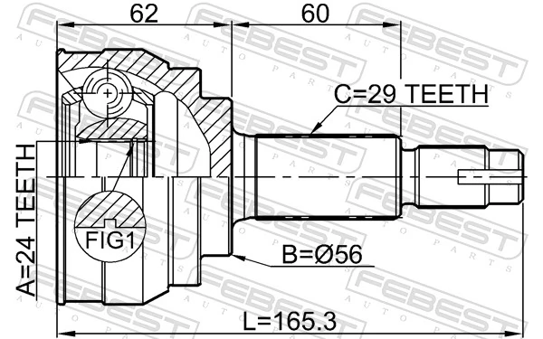  Junta homocinética externa dianteira Nissan JUKE JPN hatchback (F15) (2010 - 2019) JPN