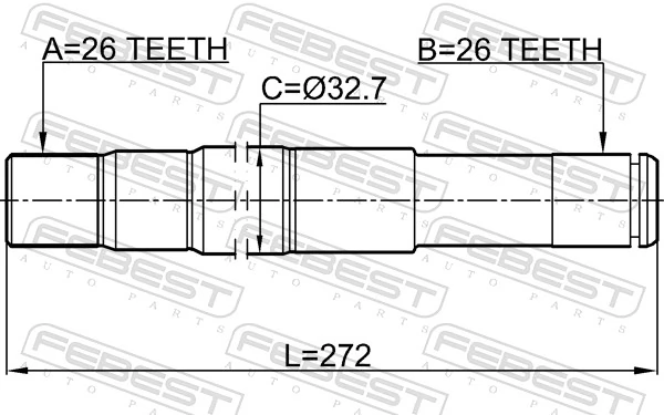 1412REXRH Febest Semieixo (acionador) dianteiro direito