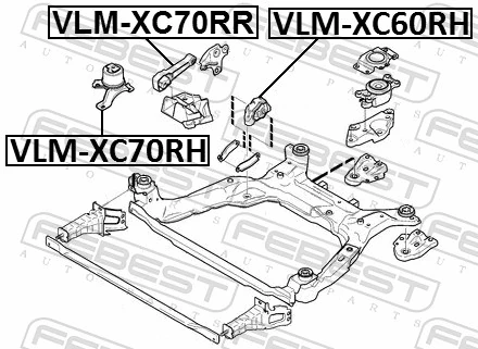 VLMXC70RH Febest Coxim (suporte) dianteiro de motor
