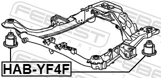HABYF4F Febest Bloco silencioso (coxim) de viga dianteira (de plataforma veicular)