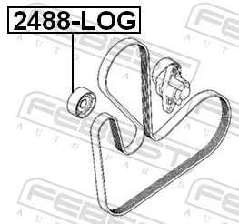 2488LOG Febest Rolo parasita da correia de transmissão