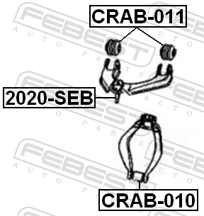 CRAB011 Febest Bloco silencioso dianteiro do braço oscilante superior