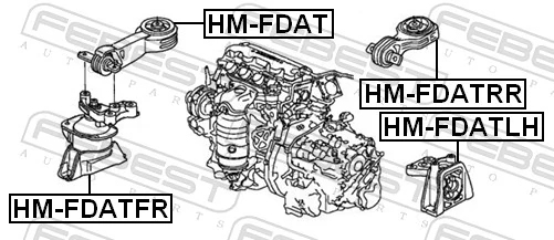HMFDATFR Febest Coxim (suporte) direito inferior de motor