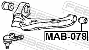MB109936 Mitsubishi Bloco silencioso dianteiro do braço oscilante inferior
