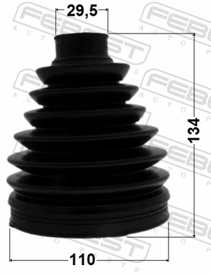 0117PUCK50 Febest Bota de proteção externa de junta homocinética do semieixo dianteiro