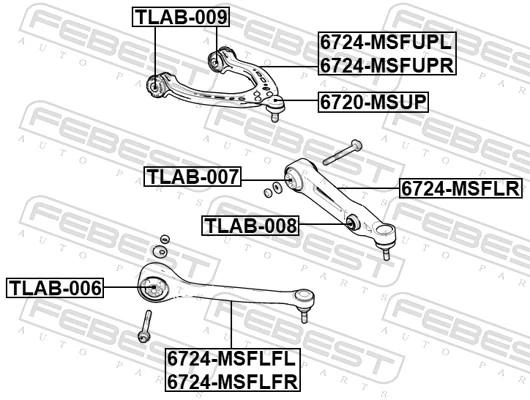 6720MSUP Febest Suporte de esfera superior
