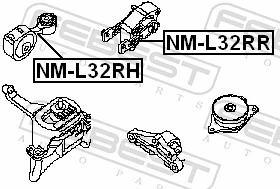 NML32RH Febest Coxim (suporte) direito de motor