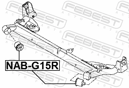 NABG15R Febest Bloco silencioso de viga traseira (de plataforma veicular)