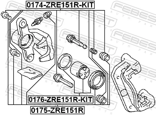 Kit de reparação de suporte do freio traseiro para Opel Corsa D S07