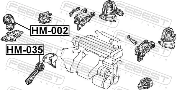 HM035 Febest Coxim (suporte) dianteiro de motor