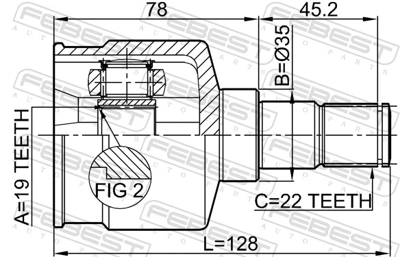Junta homocinética interna dianteira Peugeot/Citroen 96396135