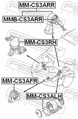 MMBCS3ARR Febest Coxim (suporte) traseiro de motor (bloco silencioso)