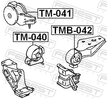 TM040 Febest Coxim (suporte) esquerdo de motor