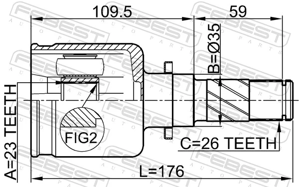 GG2522620A Mazda Junta homocinética interna dianteira esquerda