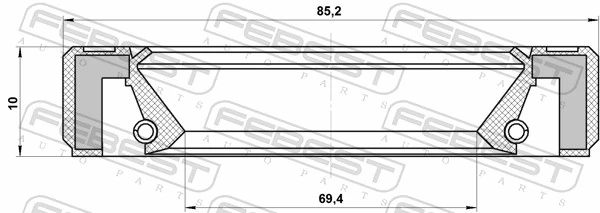 T1349 Musashi Vedação dianteira da árvore distribuidora de motor