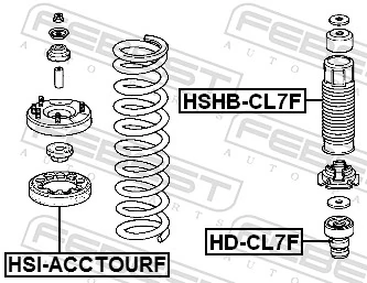 HDCL7F Febest Pára-choque (grade de proteção) de amortecedor dianteiro