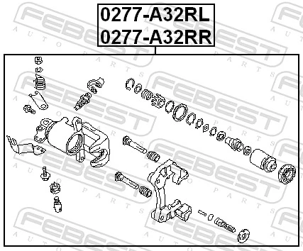 0277A32RR Febest Suporte do freio traseiro direito