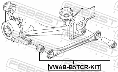 VWABB5TCRKIT Febest Bloco silencioso da barra Panhard (de suspensão traseira)