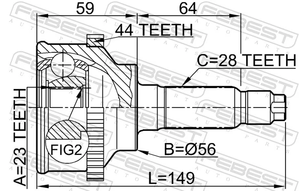 Junta homocinética externa dianteira Mazda 626 III GV