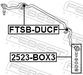 2523BOX3 Febest Montante de estabilizador dianteiro