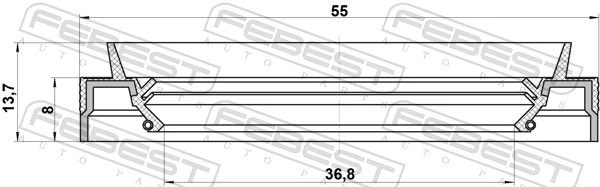 95JES38550814X Febest Bucim de redutor do eixo traseiro