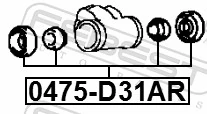 0475D31AR Febest Kit de reparação de cilindro do freio traseiro